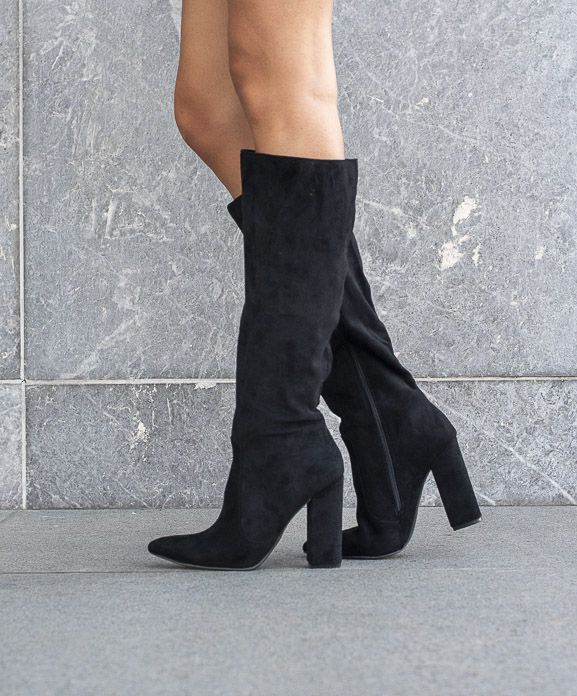 SUEDE BOOTS - Black, 36