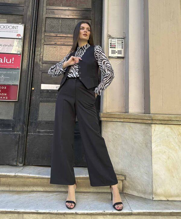 Παντελόνα υφασμάτινη - ΜΑΥΡΟ, M